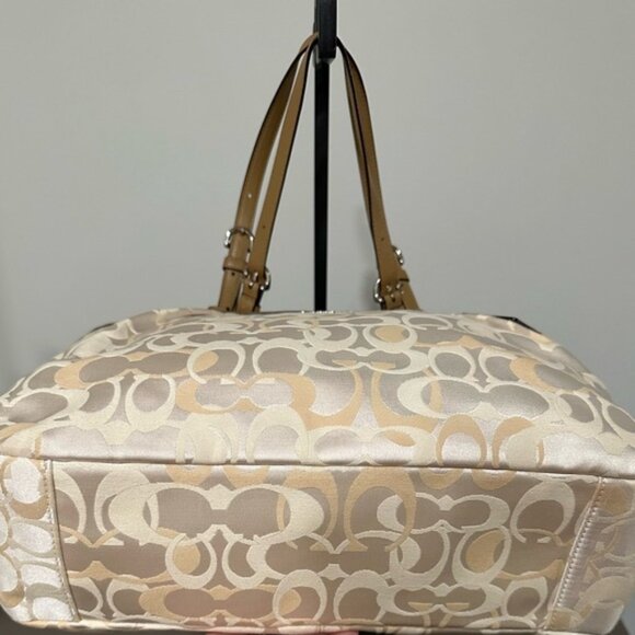 NEW COACH Gallery Optic Signature Shoulder Handbag Tote Bag - Picture 7 of 10